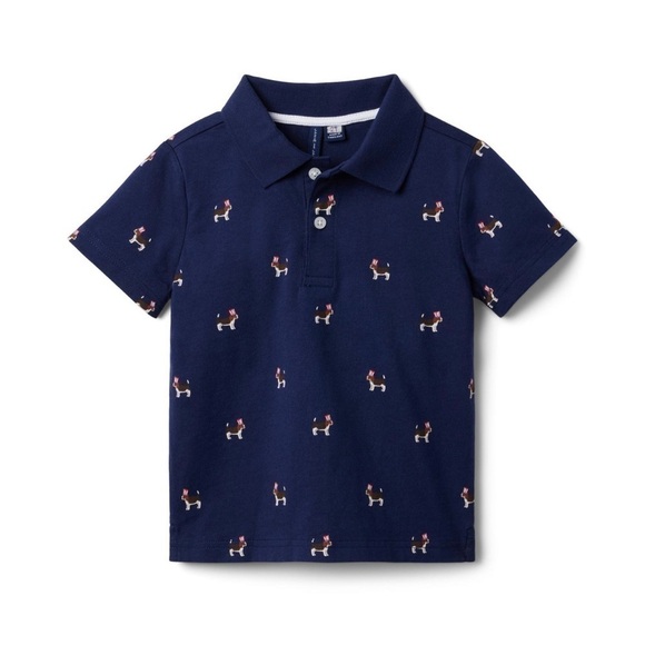 Janie and Jack Americana Dog Jersey Polo - 5 - Picture 1 of 5